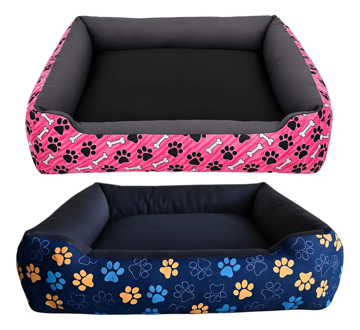 Cama pet impermeável rosa e azul 45 x 45 cm